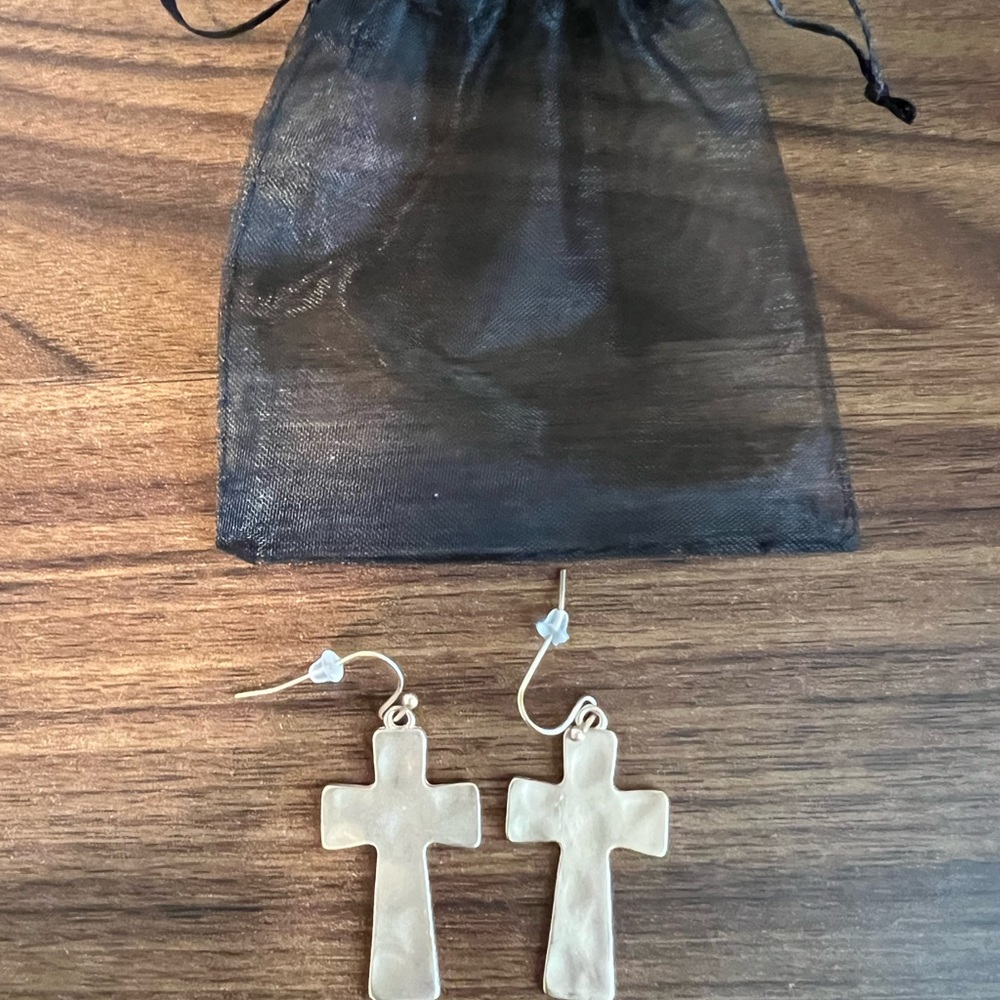 Elegant Gold Cross Earrings